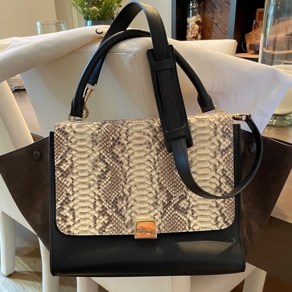 CELINE Trapeze Python handbag NWOT - Picture 1 of 13